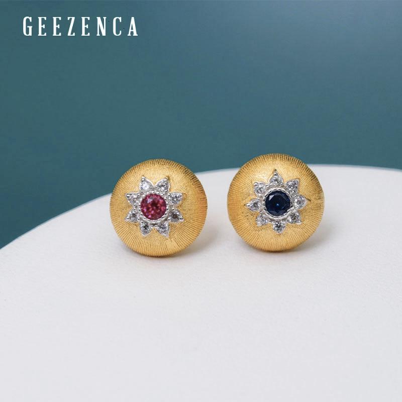 

925 Sterling Silver Gold Plated Stud Earrings Zircon Eight Pointed Star Earring Fine Jewelry For Women Christmas Gift 2021 New