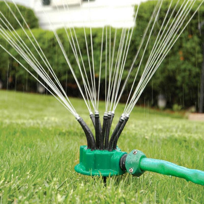 

360 Degree Garden Automatic Sprinkler Lawn Gardening Irrigation Tool can be Adjusted at Any Angle Spray Watering Nozzle, Green