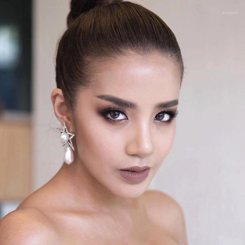 

Shiny Rhinestone With Pearls Star Pendant Dangle Earrings For Women Fashion Jewelry Brand Show Collection Earrings Accessories1