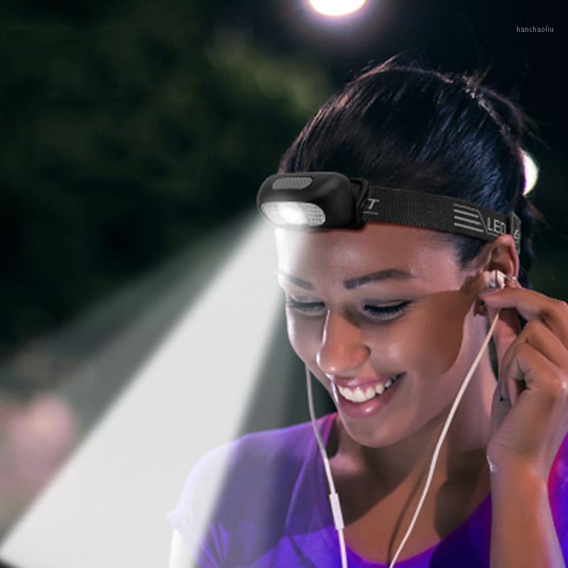 

LED Headlamp Mini Rechargeable Motion Sensor Headlight Camping Head Light Torch Lamp With USB Night Bicycle Light1