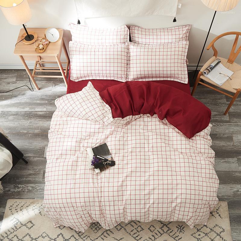 

4 Pcs Bedding Sets Cotton Duvet Cover Sheets Pillowcase Reactive Printing Hot Sale Comforter Bed Set King Queen  Size1