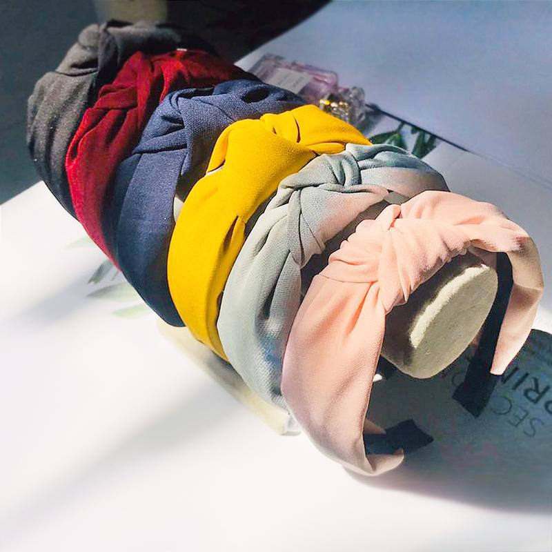 

Girls New Solid Color Headband Knot Hair Hoop for Women Simple Cotton Fabric Cross Pearl Girls Hairband Hair Accessory Headband