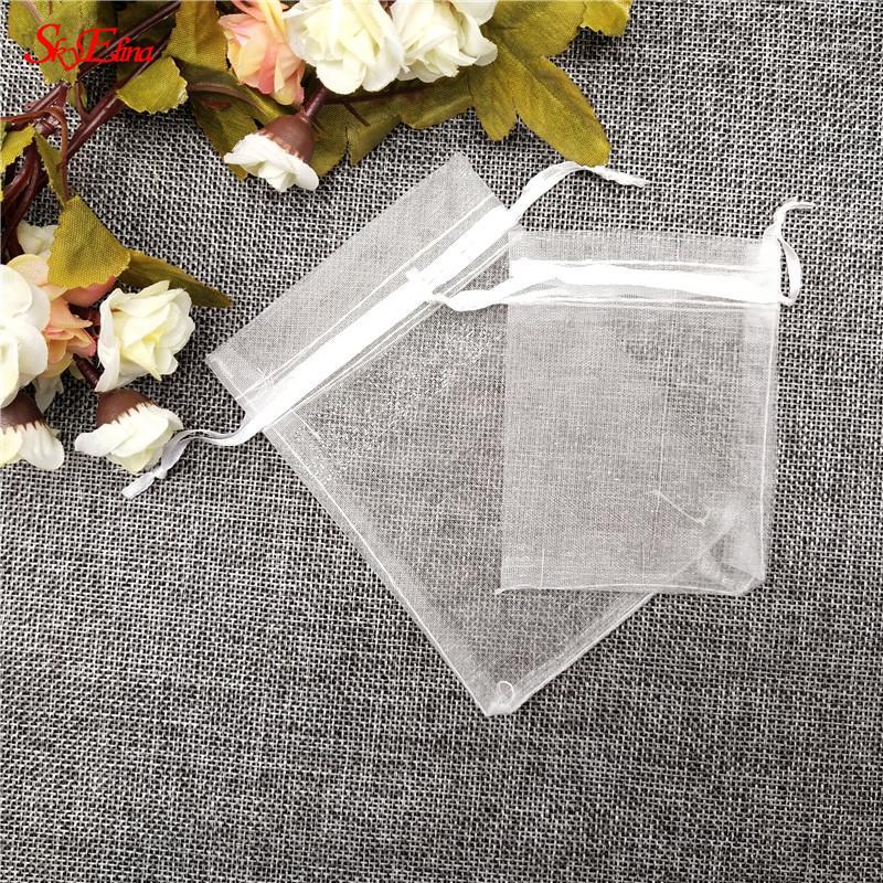 

7x9 10x15 15x20cm 50pcs Jewelry Storage Bag Wedding Decoration Organza Gift Bag Birthday Party Candy Packaging Pouches 6zSH3121