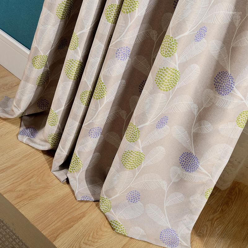 

Redaymade high density leaf painting blackout curtains for living room, garden khaki window drapes bedroom curtain ( #LRJY1906)1, Dark gray