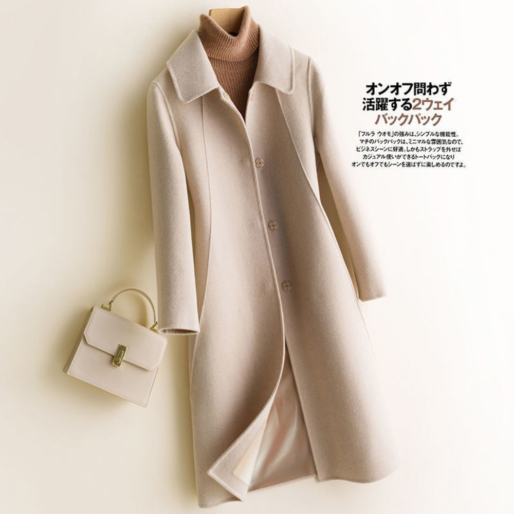 

Factory direct sales coat 2019 women's autumn and winter new woolen over the knee female long section, Camel