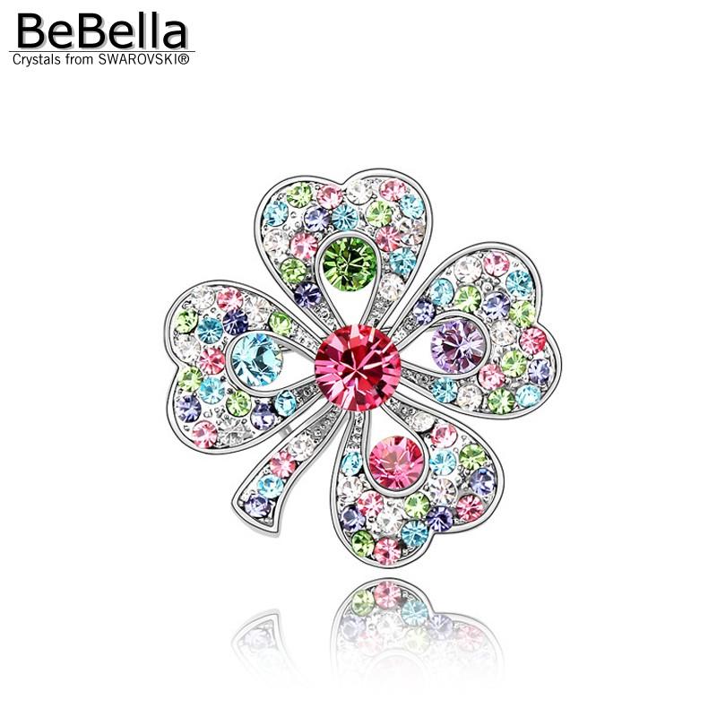 

Pins, Brooches BeBella 10 Colors Woman Crystal Brooch Flower Made With Elements