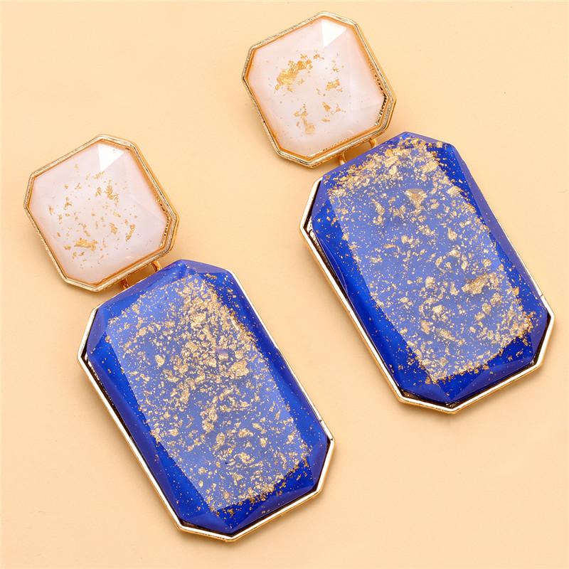 

FASHIONSNOOPS Vintage Resin Statement Earrings 2021 Gold Color Geometric Earrings For Women Hanging Dangle Earring Party Jewelry