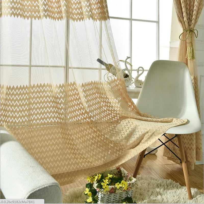 

Window Sheer Curtain Fabrics Kitchen Yarn Organza Voile Luxury Curtains Brown For Bedroom Living Room Tulle Drapes, Colour 1