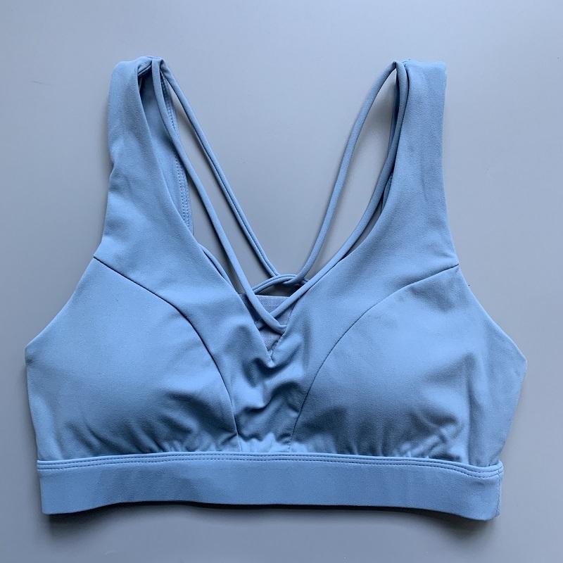 

2021 New Lemon High Impact Brushed Fabric Yoga Top Sports Shirt Medium Support Women Soft Gym Bra Px6j, Moon blue