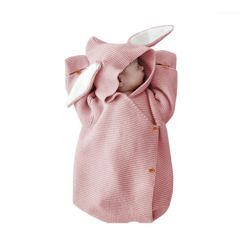 

Baby Blankets Newborn Knitted Baby Covers Ear Swaddling Wrap Photography Style Boys Girls Swaddle Wrap Wear1, Pink