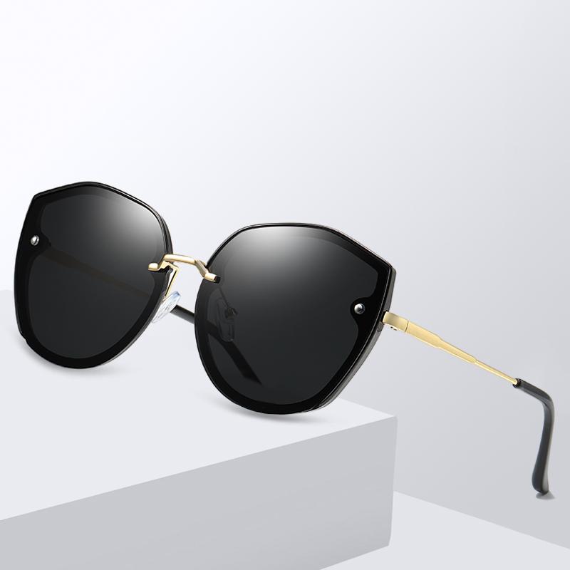 

High-grade Oversized Ladies Sunglasses Personality Irregular Full Frame Travel Sun Glasses Women Red Metal Arc Shades Cool 146