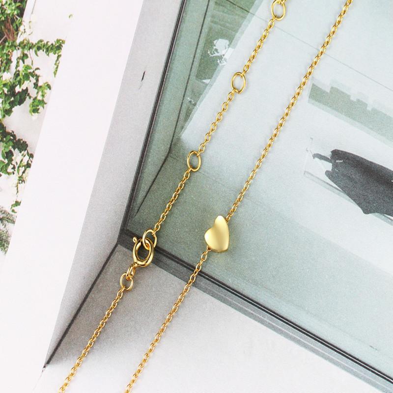 

2020 New Necklace For Women Anniversary Wedding Heart Shape Pendant Choker Necklace Gold Color Simple Style Fashion Jewelry