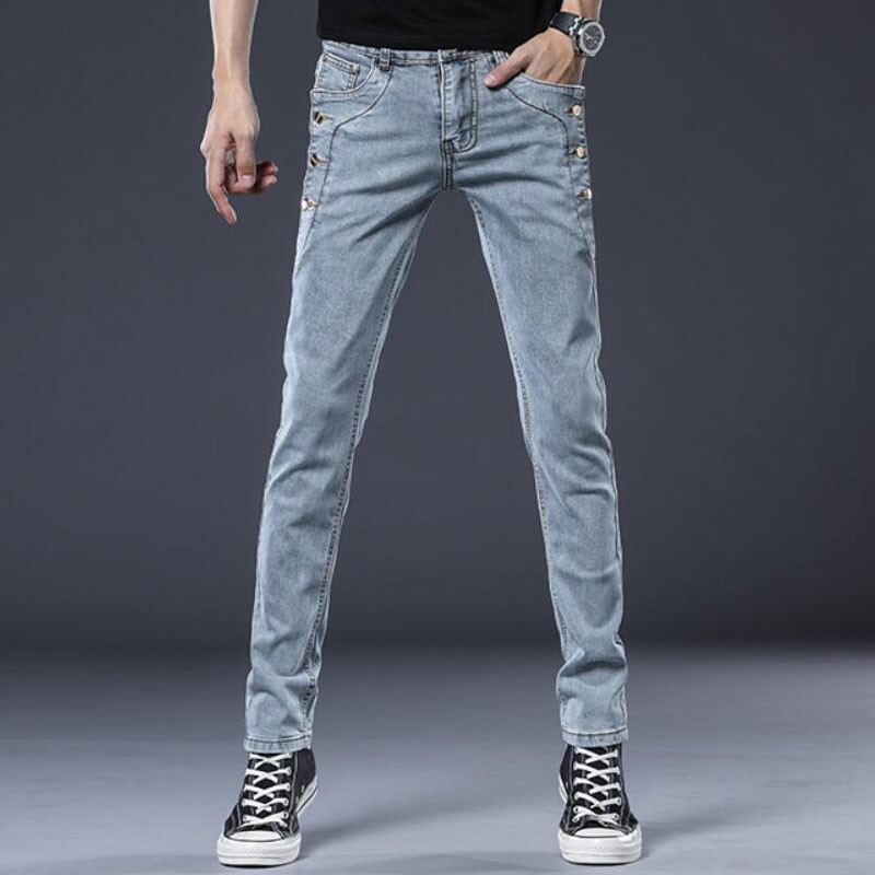 

Male 2020 Brem Stretch Casual Autumn New Skinny Korean Version of Trending Pants More Size 27-34 36 B0ii, Black gray.