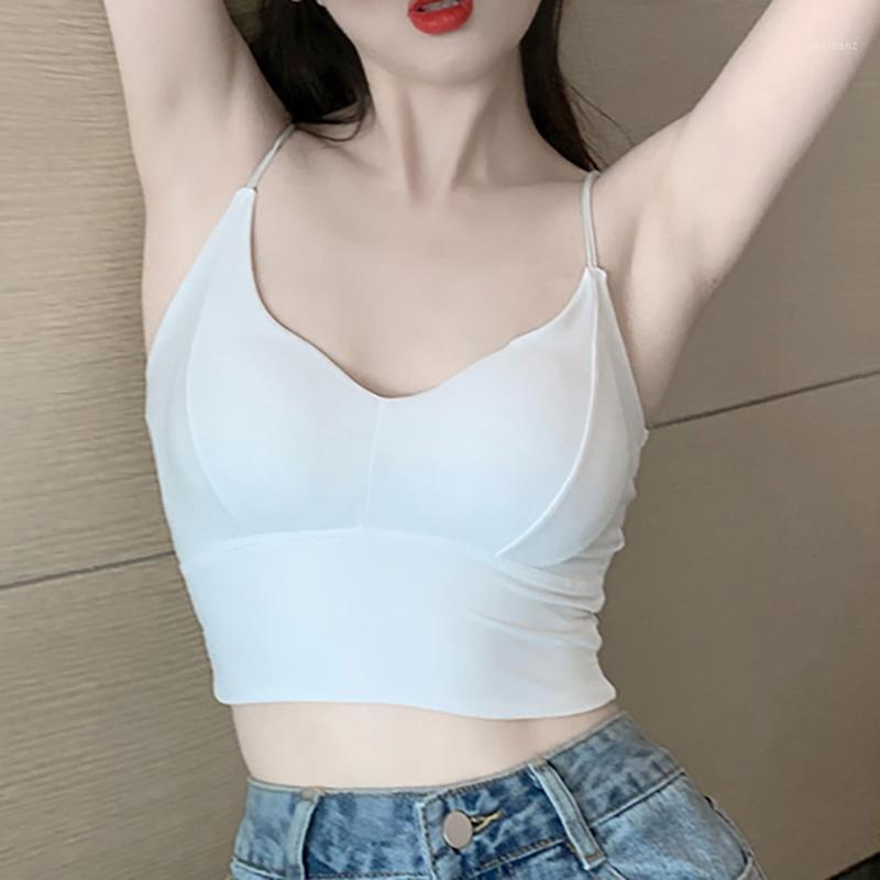 

Women's Sports Vest All-match Sexy Back Strap V\Neck Vest Women's Bottom Tube Top Non-steel Ring1, Bf