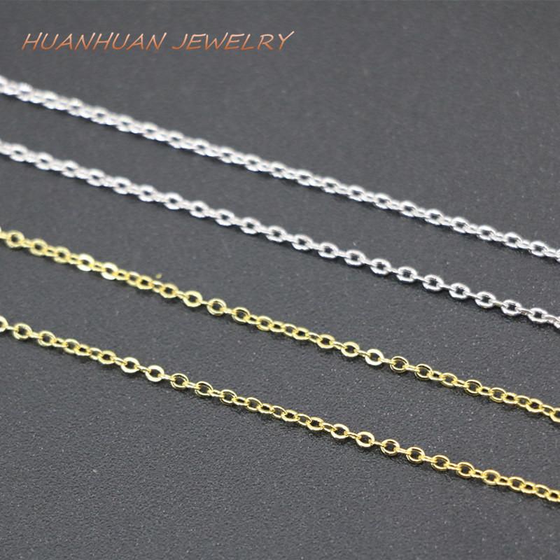 

Trendy 0.2x1.5mm Copper Stainless Steel Necklace Chain For Women Party Gifts Elegant Chokers Chains Lady Jewelry 18inch B3371