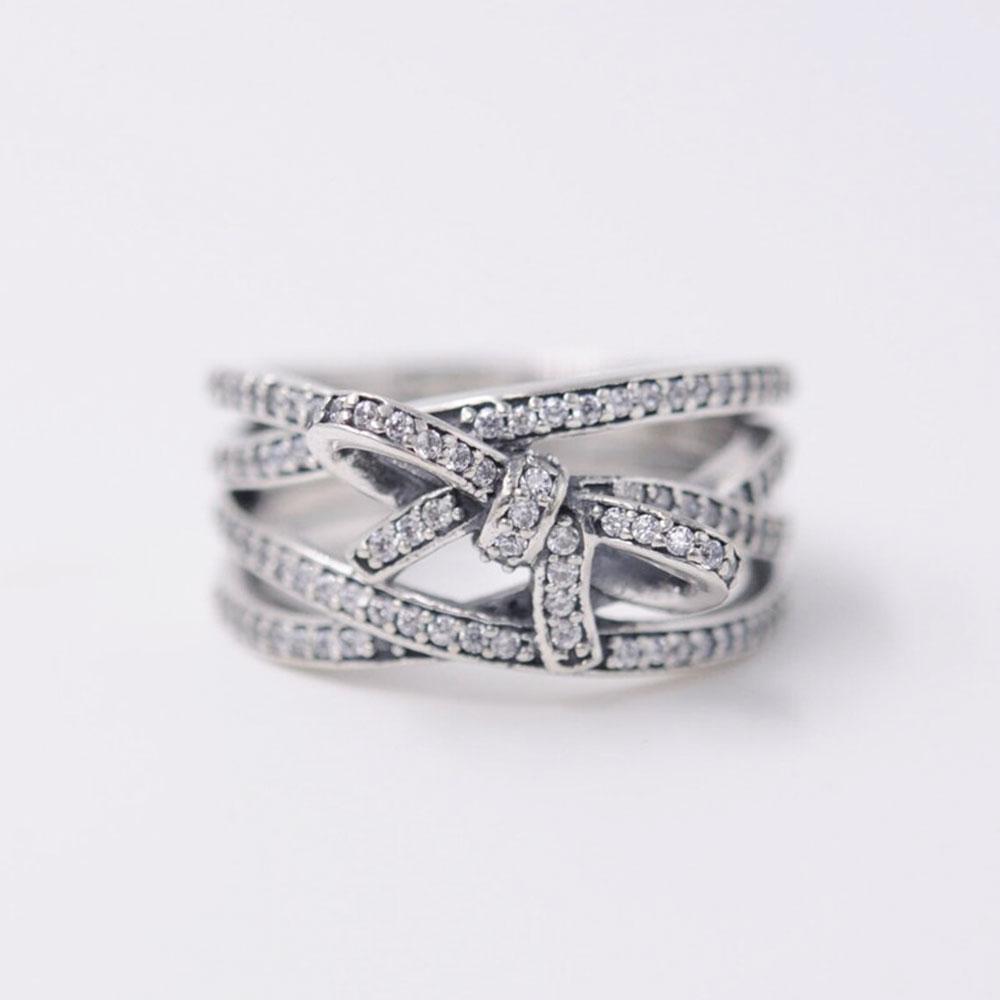 

Factory wholesale 925 Sterling Ring Silver Delicate Sentiments Clear Cz Stones Fit Jewelry Engagement Wedding Lovers Fashion Ring For women