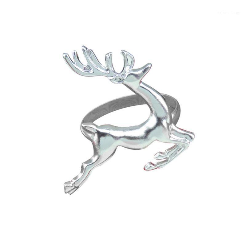 

Elk Deer Napkin Rings Table Decorative Ornament for Christmas Wedding Parties Everyday Use (Silver)1