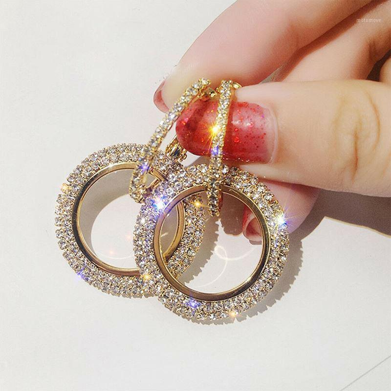 

Ins Fashion Luxury Geometric Crystal Hoop Earrings for Women Round Gold Silver Earrings Wedding Party Jewelry Xmas Gifts1