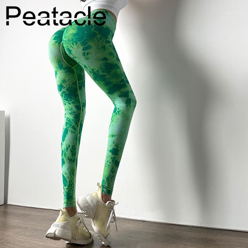 

Peatacle Stretchy Yoga Pants Women' Tie Dye High Waist Quick Dry Fitness Leggings Running Sports Gym Clothing1, Aquaman green