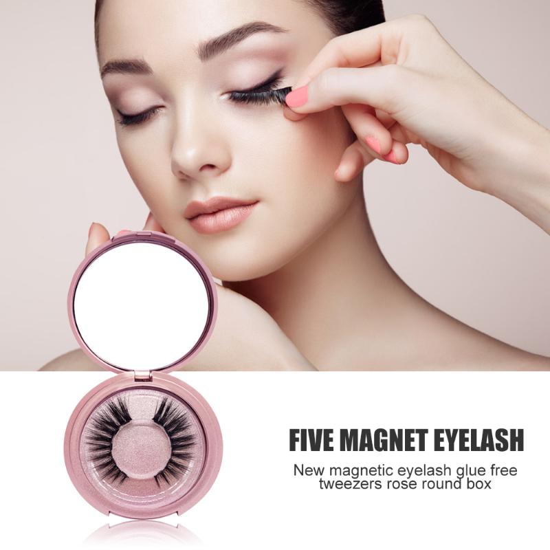 

1pair Dense False Eyelashes 3D Mink Hair Magnetic Fake Lashes Makeup Beauty Tool Lashes Soft Eyelash Extension Makeup Kit
