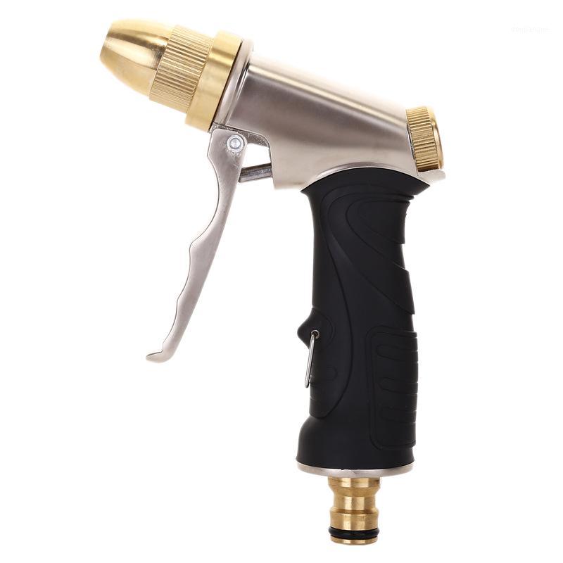 

Garden Hose Nozzle Metal Copper Full Nozzle ABS Non-Slip Grip 4 Watering Patterns High Pressure Metal Spray for Watering Plants1, As shown