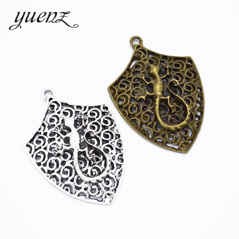 

YuenZ 3 pcs Antique silver charms animal lizard Zinc alloy Jewelry DIY Charms Pendant Necklace, earring Bracelet 44*30mm D92891