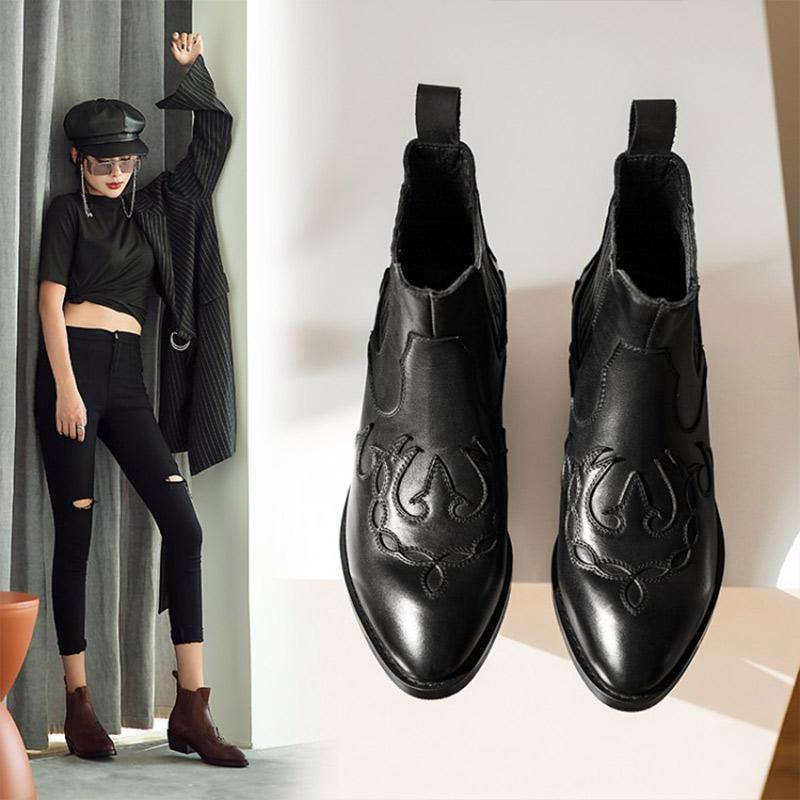 

Zorssar Women's Boots Point Head Boots For Slip-on Woman Modern Stylish With Rubber Soles And Superfine Fibers Material, Black