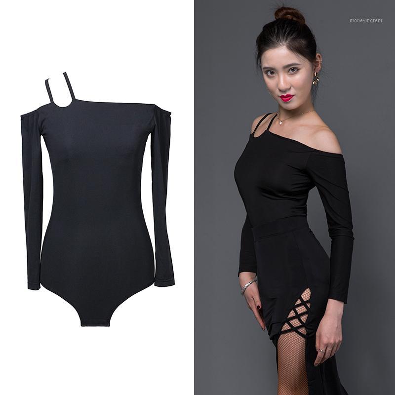 

Fashion Latin Dance Tops Women Tango Salsa Cha Cha Bodysuit Ballroom Practice Wear Samba Rumba Black Performance Leotard DC46451