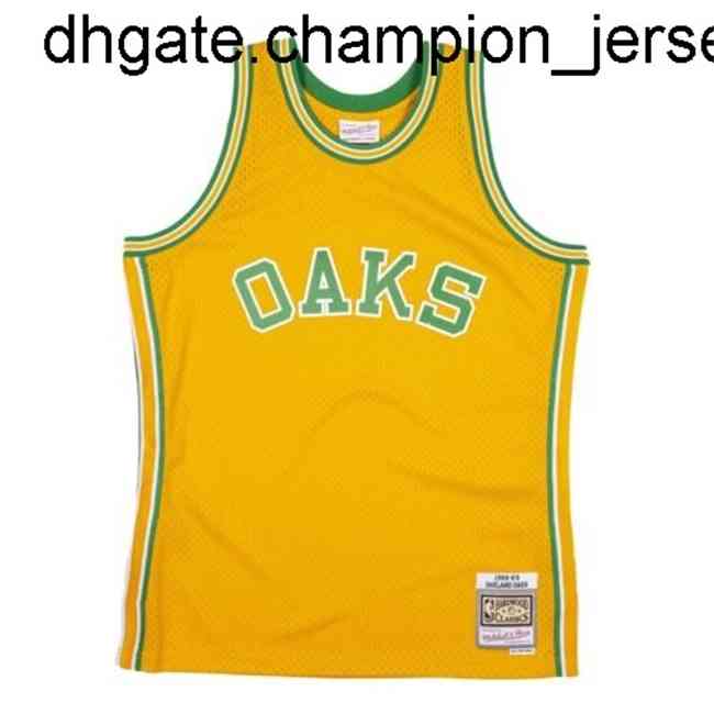 

New Goods Cheap Oakland Oaks Mitchell & Ness Men's Gold Official 1968-69 Jersey Vest Stitched Throwback Basketball Jerseys vest Shirt, Yellow