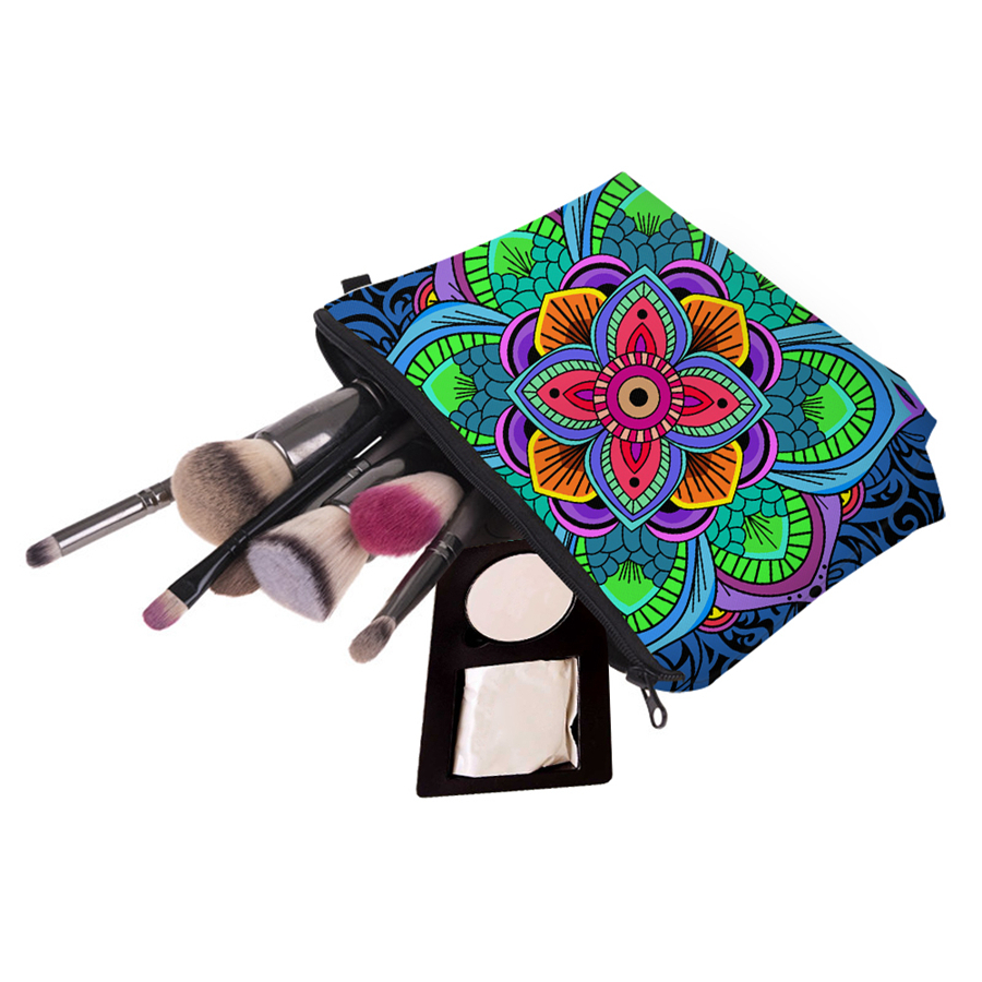 

Bohemia Style Floral Print Cosmetic Bags Women Travel Makeup Case Handbag Zipper Cosmetic Case Flower Printed Bag Tools