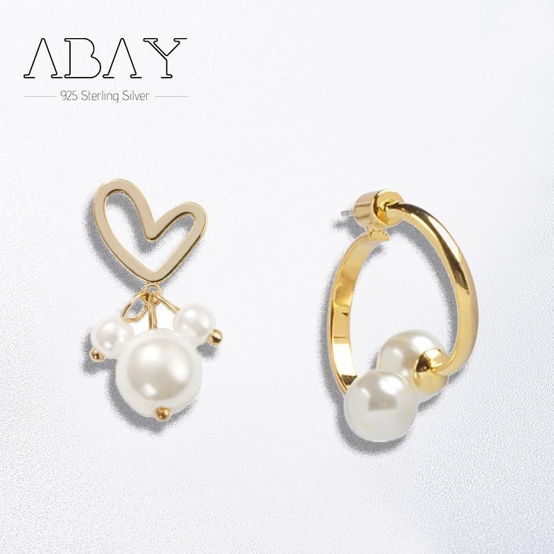 

925 Sterling Silver Pin Exquisite Irregular Inlaid Pearl Earrings Add Mature Intellectual Temperament, Anti Allergy1