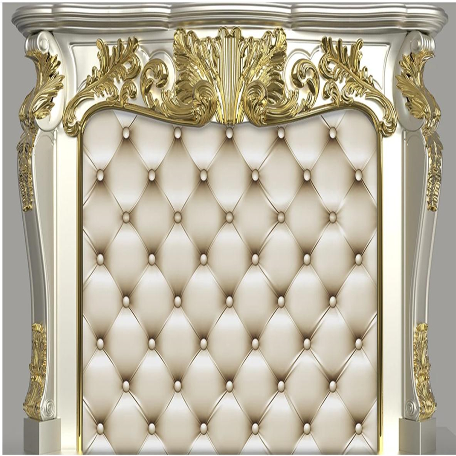 

living style wallpaper European-style simulation three-dimensional golden wallpapers soft-covered Roman column background wall, Gold
