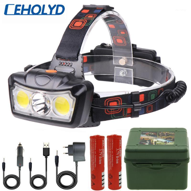 

Super Bright LED Headlamp T6+2COB LED Headlight Head Lamp Waterproof Torch Lanterna Head Light Use 2*18650 Battery for Camping1