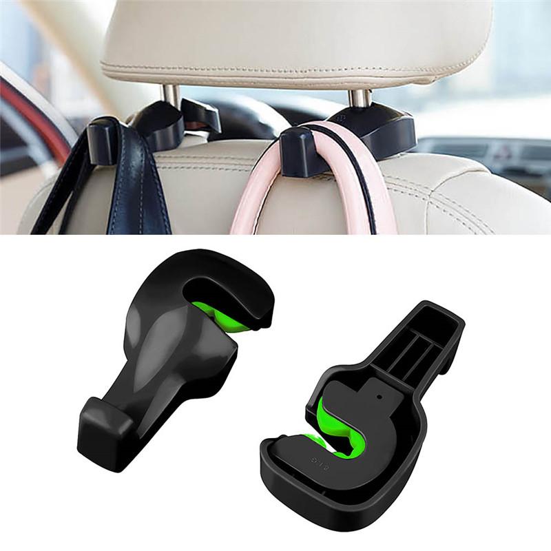 

1 Pair Snap In Car Seat Headrest Stand Purse Bag Organizer Holder Hook Handle