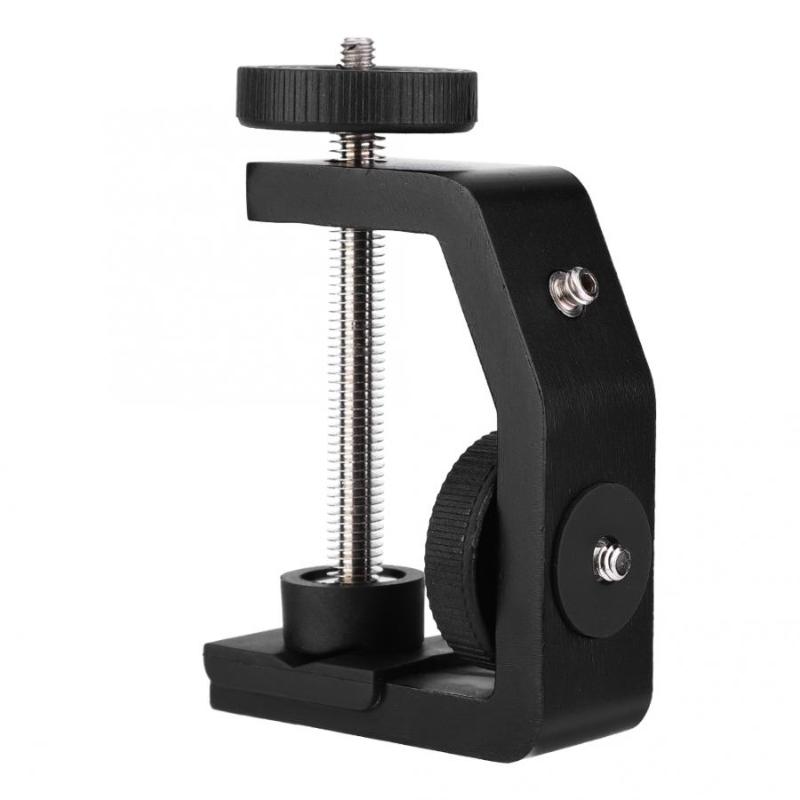 

Universal Aluminum C-Type 1/4 Inch Desktop Mount Clip Clamp Stand for Camera Tripod Ball Head Tripod Desktop Clamp