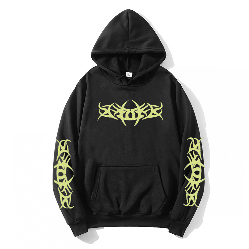 

2021 New Neon Print Oversized Gothic Streetwear Suddera Mujer Winter Clothing Women Sleeve Long Hoodie Men' Sweatshirt N3z0, White