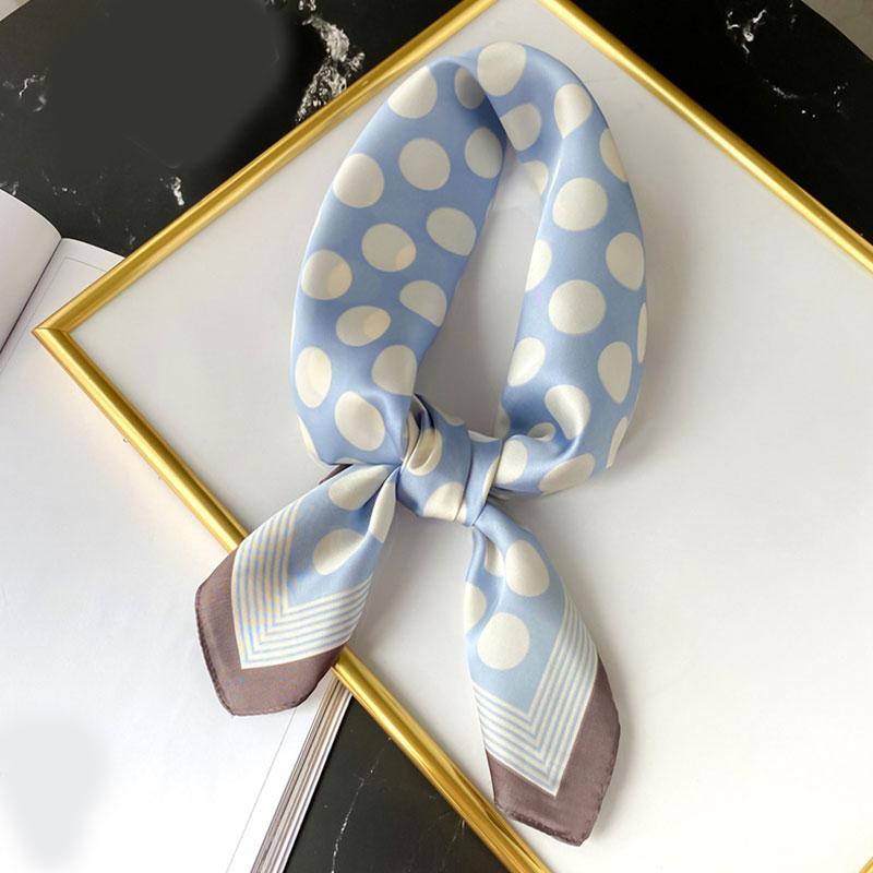 

2020 Autumn Brand Silk Scarf Square Women Foulard Dot Bandana Shawls And Wraps Fashion Print Lady Office Small Hair Neck Scarves
