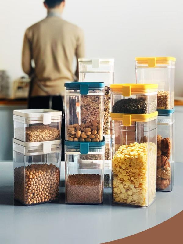

Storage Container Plastic Kitchen Refrigerator Noodle Box Multigrain Storage Tank Transparent Sealed Kitchen1