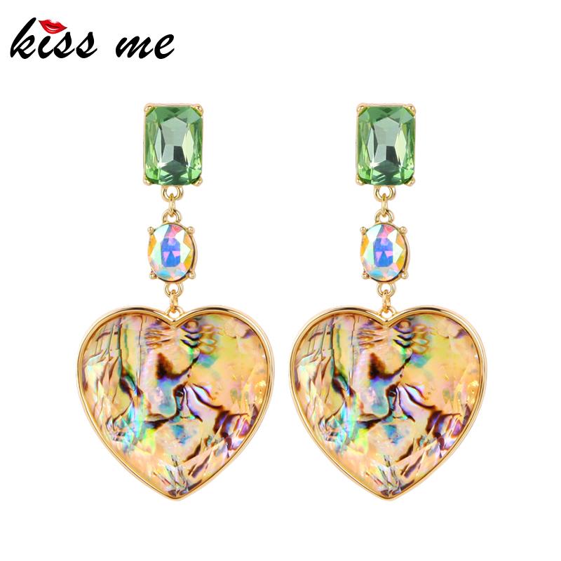 

kissme Lovely Heart Earrings 2020 Newest Resin Glass Geometric Dangle Earrings For Women Fashion Jewerly Accessories