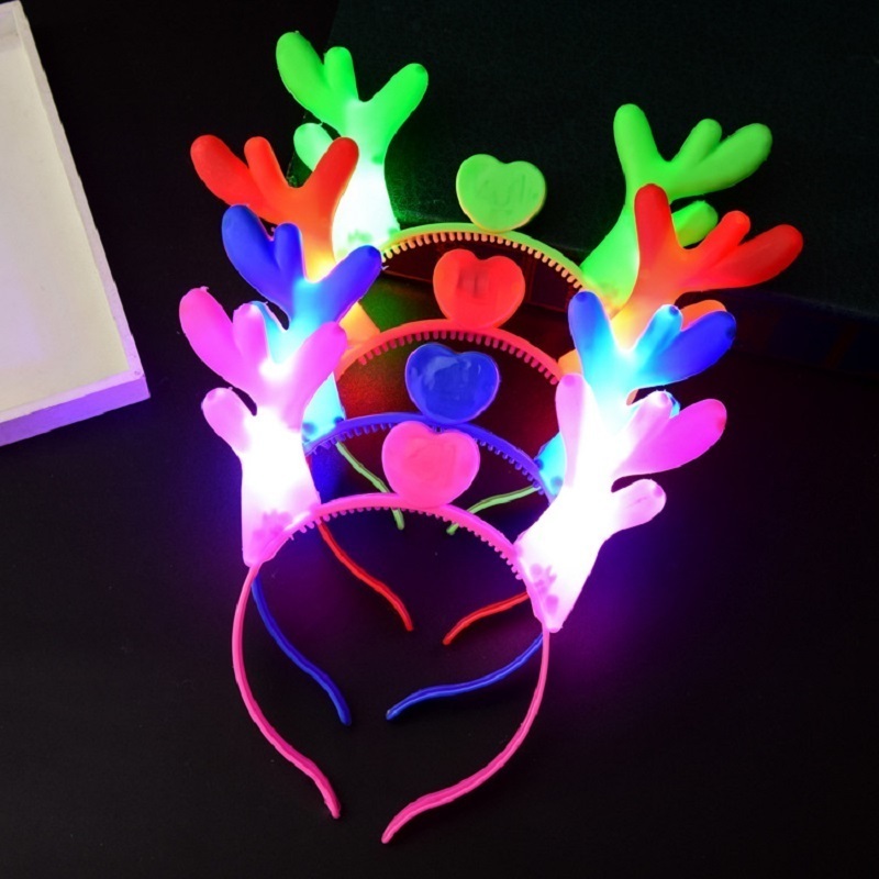 

Led Antlers Headband Light Up Flashing Hair Sticks Halloween Christmas Party Cosplay Prop Party Headband 4 Colors Wholesale