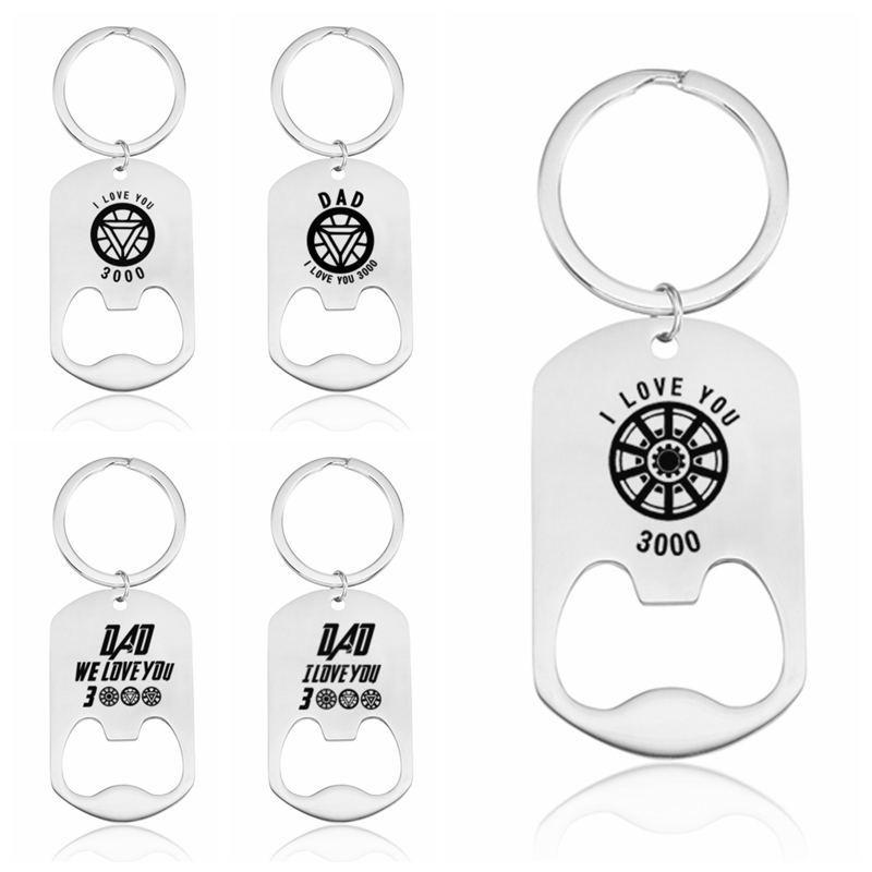 

LOVE 3000 Corkscrew Key Chain for Men Stainless Steel Key Chains DAD I Love You Father's Day Gift