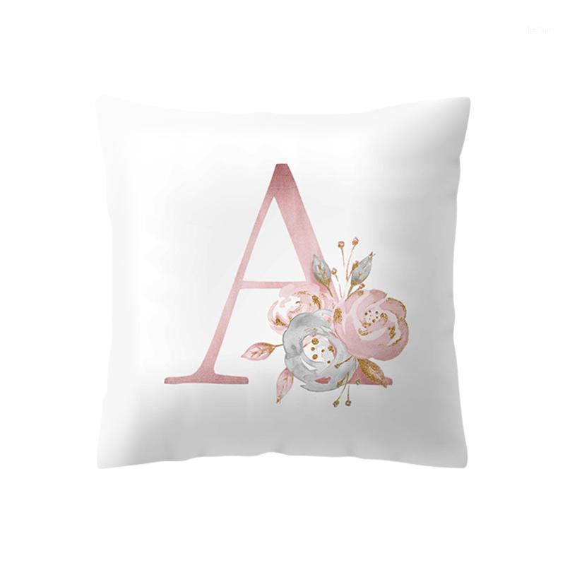 

45x45cm Flower English Alphabet Pillowcase Letter Pillow Case Polyester Cushion Wedding Cover Bed For Sofa Home1