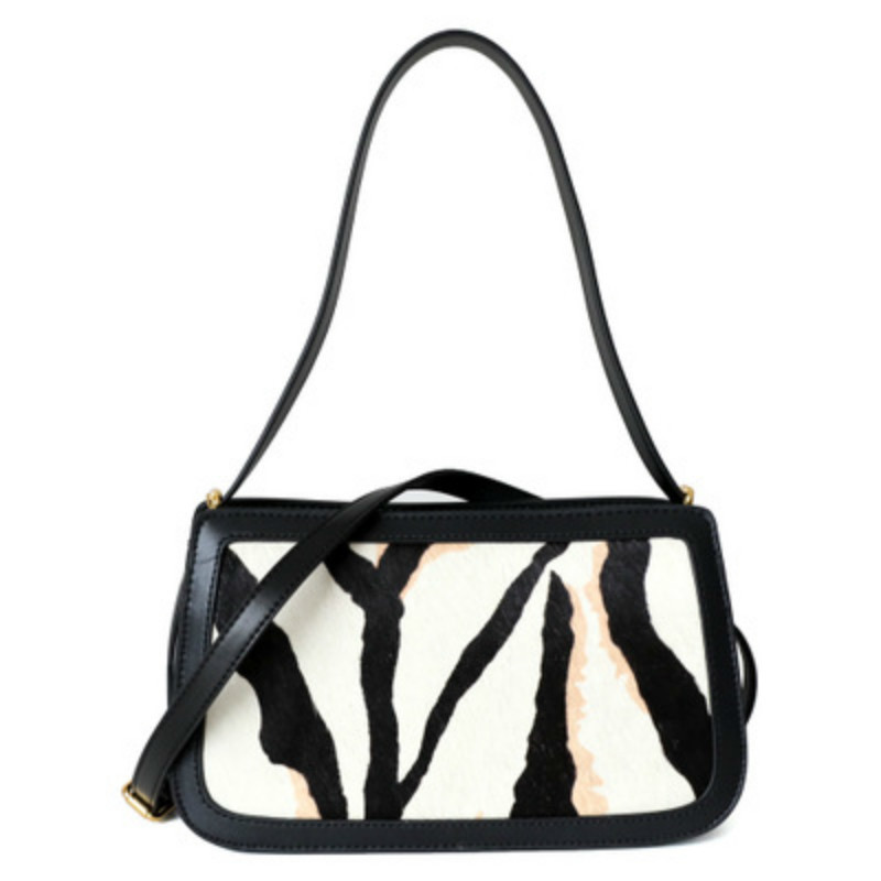 

Leather coated with an armpit zebra grain 2020 new retro messenger bag, Black