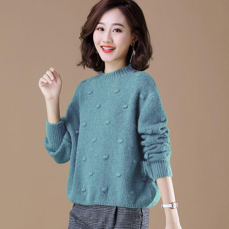

Women 2021 Autumn Winter Sweaters Warm Sweater Female O-Neck Long Sleeve Knitted Pullovers Ladies Casual Warm Jumper Pull S891, Blue