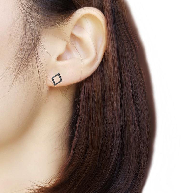 

earrings for women gold earcuff square aesthetic accessories ear piercing earring for women korean style stainless steel jewelry