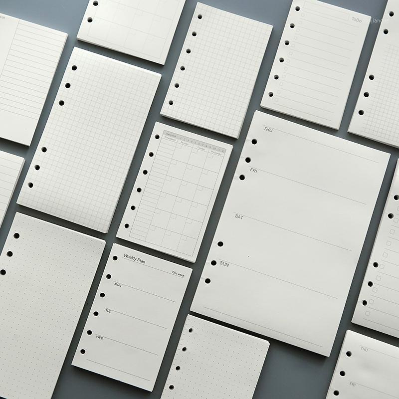 

45 sheets 100g DIY spiral notebook paper refills A5 A6 weekly monthly journal papers plaid check blank dots lined1