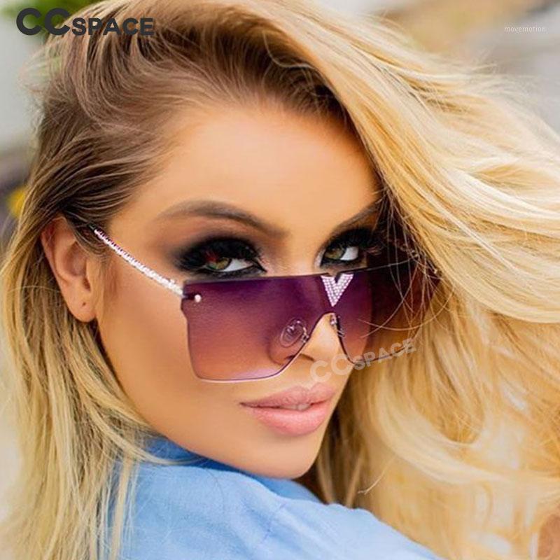 

46290 One Lens Oversized Rimless Luxury Sunglasses Men Women Fashion UV400 Glasses1