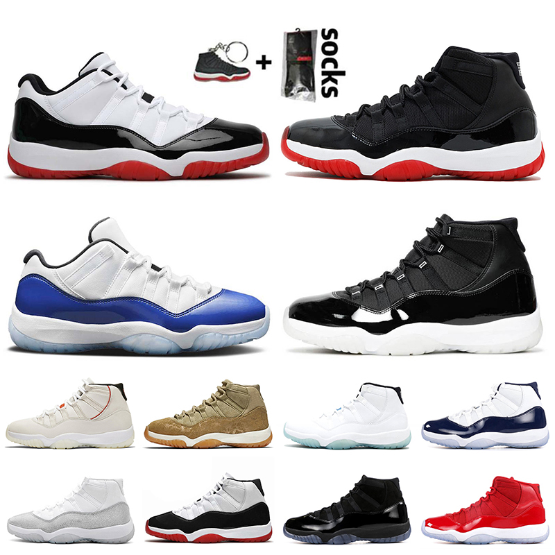 

Wholesale Top Quality Basketball Shoes Jumpman 11 11s White Bred Concord 25th Anniversary Metallic Silver Women Mens Trainers Sneakers, #4 high white bred 36-47