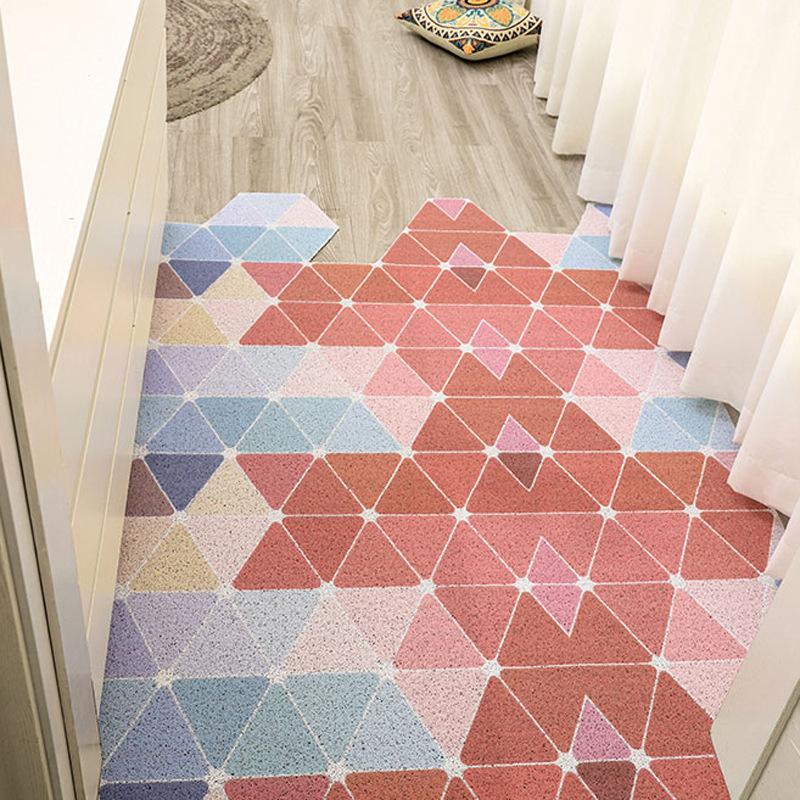 

European Doormat Carpet Simplicity Stain Resistant Non-slip Washable Mat Carpet Household Living Room Bedroom Floor PVC Doormat