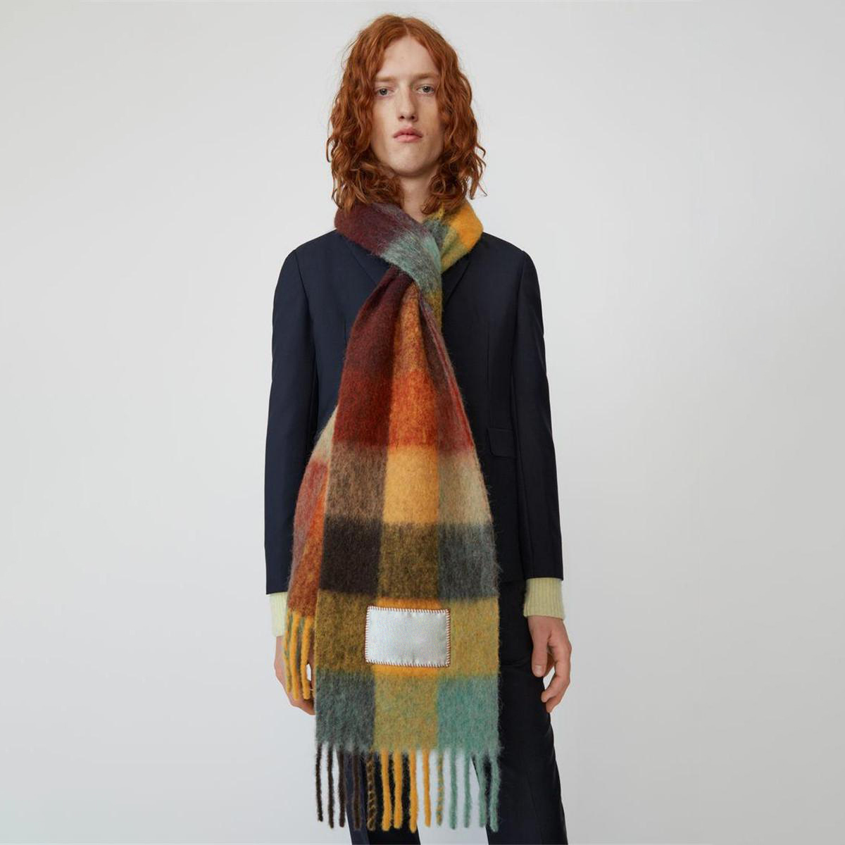 

Hot plaid cashmere winter elegant tassel long soft shawl 2020 vintage female office scarf designer autumn
